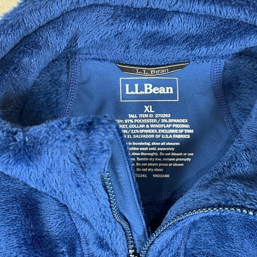 Men’s XL L.L. Bean Blue Sherpa Synchilla Fleece Full Zip Jacket EUC C25 - Picture 3 of 11